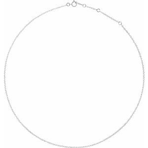 18K White 1.3 mm Adjustable Cable 16-18" Chain - BN & CO JEWELRY