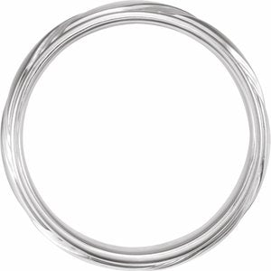 14K White 6.75 mm Grooved Flat Edge Band Size 10 - BN & CO JEWELRY