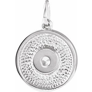 14K White Natural Peridot Disc Pendant - BN & CO JEWELRY