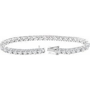 Sterling Silver 4.5 mm Round Cubic Zirconia 7" Line Bracelet - BN & CO JEWELRY