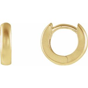 14K Yellow 9.5 mm Hinged Huggie Hoop Earrings - BN & CO JEWELRY