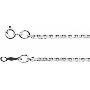 Rhodium-Plated Sterling Silver 2.1 mm Cable 16" Chain - BN & CO JEWELRY