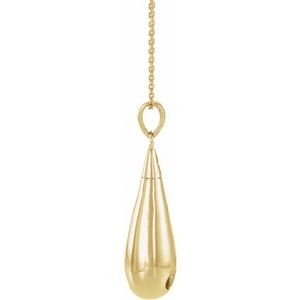 10K Yellow Tear Of Love Ash Holder 18" Necklace - BN & CO JEWELRY