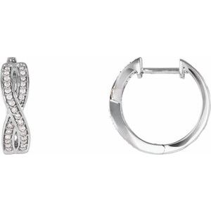 14K White 1/5 CTW Diamond Infinity-Inspired Hoop Earrings - BN & CO JEWELRY