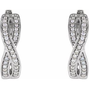 14K White 1/5 CTW Diamond Infinity-Inspired Hoop Earrings - BN & CO JEWELRY