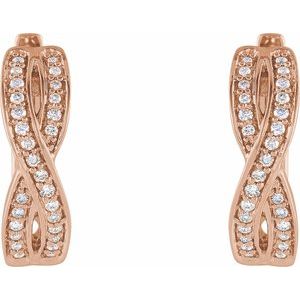 14K Rose 1/5 CTW Diamond Infinity-Inspired Hoop Earrings - BN & CO JEWELRY