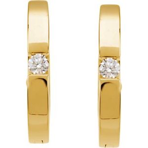 14K Yellow .07 CTW Natural Diamond Hoop Earrings - BN & CO JEWELRY