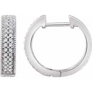 14K White 1/4 CTW Natural Diamond Hoop Earrings - BN & CO JEWELRY