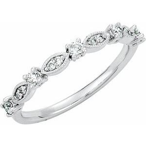 Platinum 1/5 CTW Natural Diamond Stackable Ring - BN & CO JEWELRY