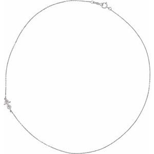 Sterling Silver Infinity-Inspired Off-Center Sideways Cross 16" Necklace - BN & CO JEWELRY