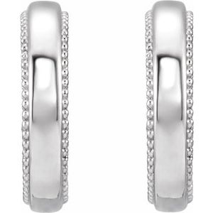 Sterling Silver Milgrain Huggie Earrings - BN & CO JEWELRY