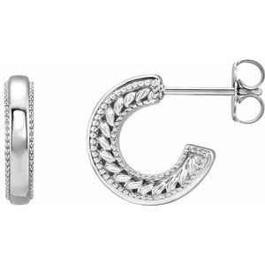 Sterling Silver Milgrain Huggie Earrings - BN & CO JEWELRY