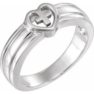 Continuum Sterling Silver Heart & Cross Ring - BN & CO JEWELRY