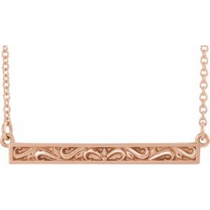 14K Rose Sculptural-Inspired Bar 16-18" Necklace - BN & CO JEWELRY