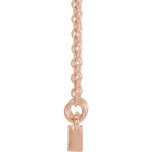 14K Rose Sculptural-Inspired Bar 16-18" Necklace - BN & CO JEWELRY