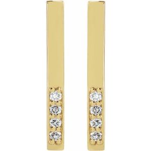14K Yellow .07 CTW Natural Diamond Bar Earrings - BN & CO JEWELRY