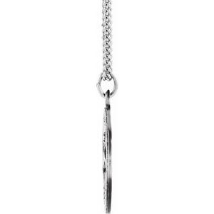 Sterling Silver 18 mm Round St. Peter 18" Necklace - BN & CO JEWELRY