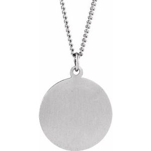 Sterling Silver 18 mm Round St. Peter 18" Necklace - BN & CO JEWELRY