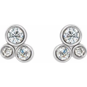 14K White 1/5 CTW Natural Diamond Geometric Cluster Earrings - BN & CO JEWELRY