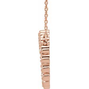 14K Rose 1/5 CTW Natural Diamond Circle 16-18" Necklace - BN & CO JEWELRY