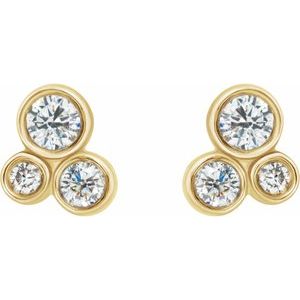 14K Yellow 1/5 CTW Natural Diamond Geometric Cluster Earrings - BN & CO JEWELRY
