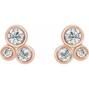 14K Rose 1/5 CTW Natural Diamond Geometric Cluster Earrings - BN & CO JEWELRY