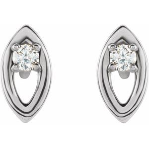 14K White .05 CTW Natural Diamond Solitaire Earrings - BN & CO JEWELRY