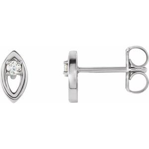 Sterling Silver .05 CTW Natural Diamond Solitaire Earrings - BN & CO JEWELRY