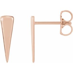 14K Rose 12x3.27 mm Triangle Earrings - BN & CO JEWELRY