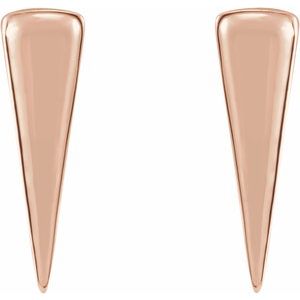 14K Rose 12x3.27 mm Triangle Earrings - BN & CO JEWELRY
