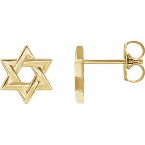 14K Yellow Star of David Earrings - BN & CO JEWELRY