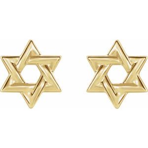 14K Yellow Star of David Earrings - BN & CO JEWELRY