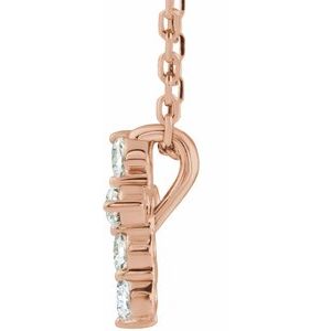 14K Rose 1/6 CTW Natural Diamond Cross 16-18" Necklace - BN & CO JEWELRY