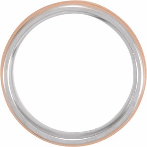 14K White/Rose 7 mm Grooved Band - BN & CO JEWELRY