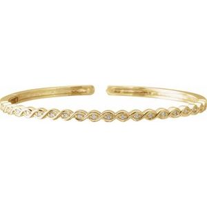 14K Yellow 1/6 CTW Natural Diamond Stackable Bangle 7" Bracelet - BN & CO JEWELRY