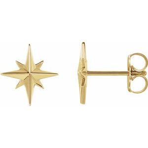 14K Yellow Star Earrings - BN & CO JEWELRY