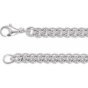 Sterling Silver 8 mm Curb 16" Chain - BN & CO JEWELRY