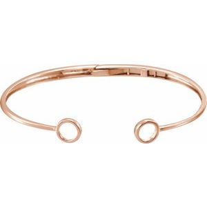 14K Rose Hinged Circle Cuff 7" Bracelet - BN & CO JEWELRY