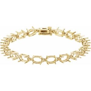 14K Yellow 7x5 mm Oval Line Bracelet - BN & CO JEWELRY