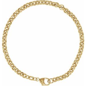 14K Yellow Solid Rolo Chain 7" Bracelet - BN & CO JEWELRY