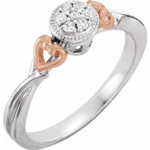 10K White/Rose 1/10 CTW Natural Diamond Promise Ring - BN & CO JEWELRY