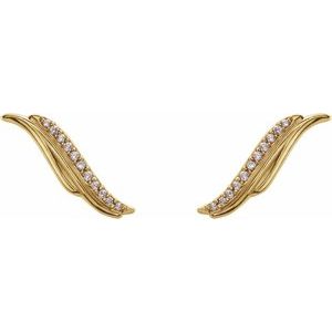 14K Yellow .06 CTW Natural Diamond Ear Climbers - BN & CO JEWELRY