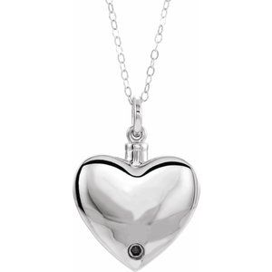 Sterling Silver "Dad" Heart Ash Holder 18" Necklace - BN & CO JEWELRY