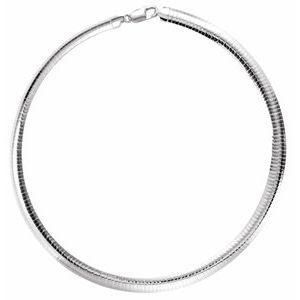 Sterling Silver 7.25 mm Domed Omega 16" Chain - BN & CO JEWELRY