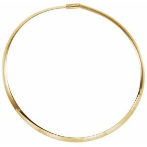 14K Yellow/White 6 mm Two-Tone Reversible Omega Chain 7" Bracelet - BN & CO JEWELRY