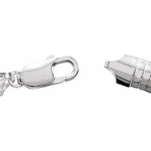 Sterling Silver 7.25 mm Domed Omega 16" Chain - BN & CO JEWELRY