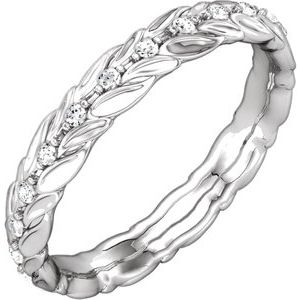 14K White 1/5 CTW Natural Diamond Eternity Band Size 7 - BN & CO JEWELRY