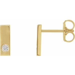 14K Yellow .03 CTW Natural Diamond Bar Earring - BN & CO JEWELRY