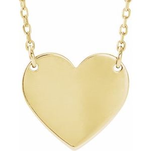 14K Yellow 8x7.2 mm Heart 16-18" Necklace - BN & CO JEWELRY