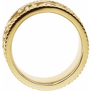 14K Yellow 9 mm Floral Band - BN & CO JEWELRY